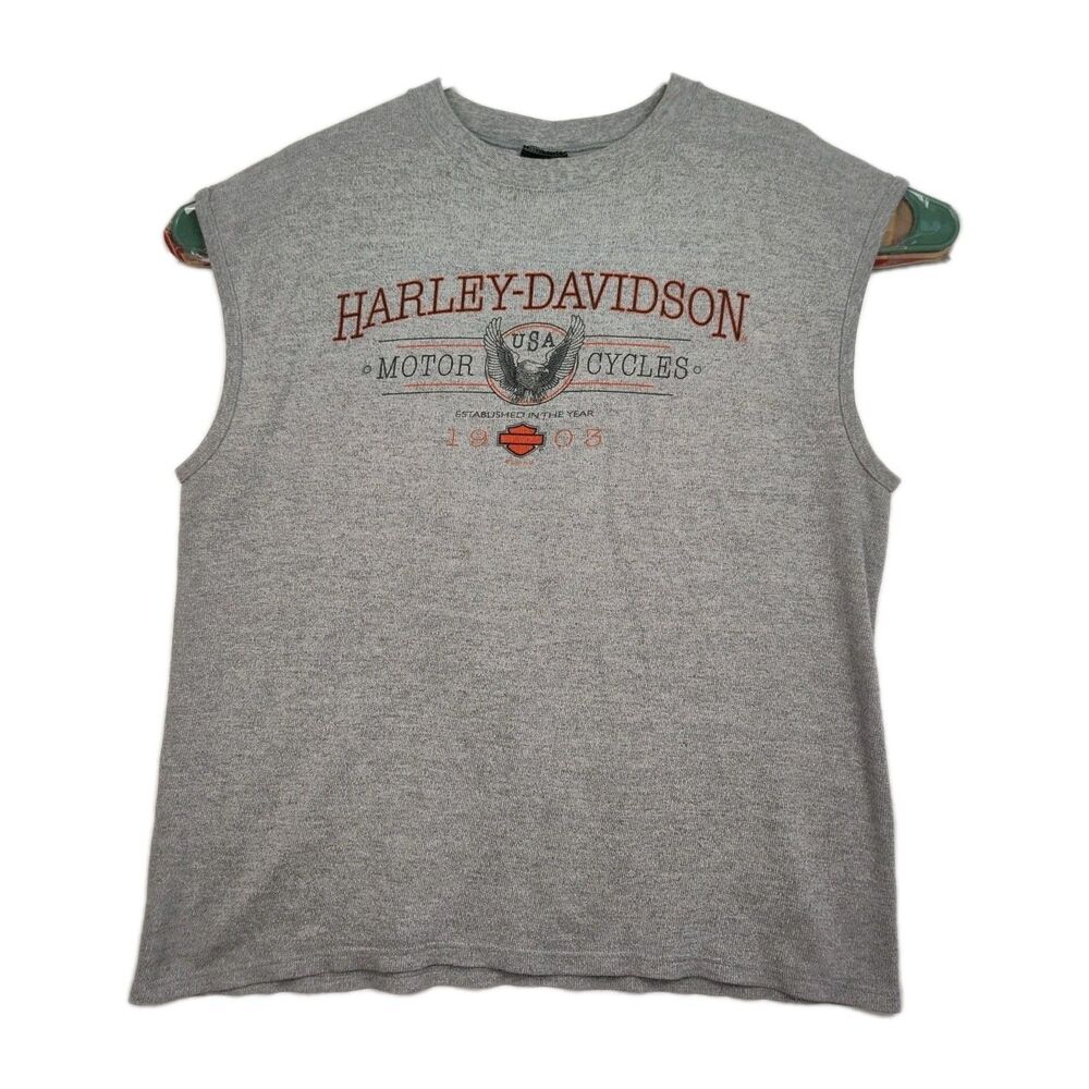 Harley Davidson Sleeveless Shirt‎ Men's 2XL Gray Las Vegas Nevada Graphic Print